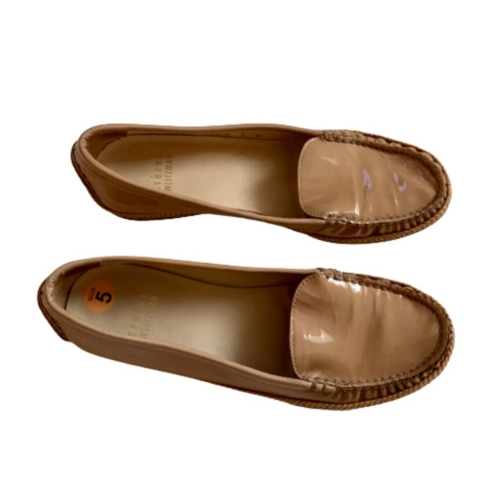Stuart Weitzman Loafers Flats Shoes Camel Patent Leather Geek Loafers Size 5 - Picture 12 of 15